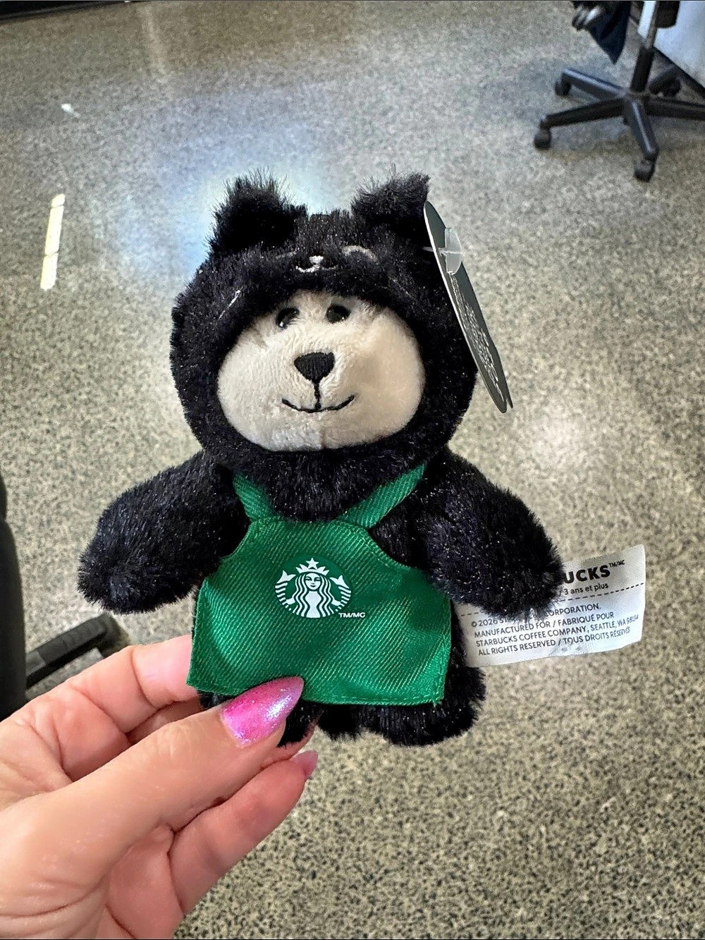 Starbucks Limited Edition Bearista Bear 2026 Bearista Plush in Black & Green NWT